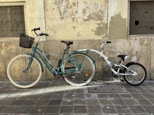 Tandem bike deals with child seat