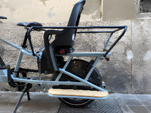 De foto`s van elektrische longtail cargo fiets