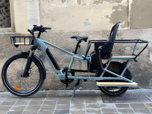 The photos of family cargo longtail e-bike