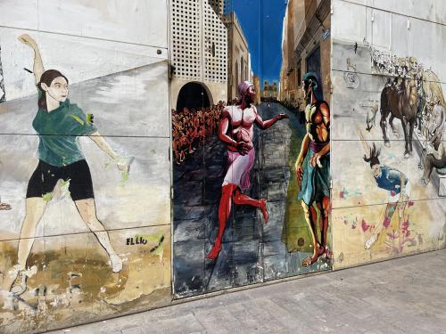 Los fotos de arte urbano en valencia, recorrido grupal en bicicleta
